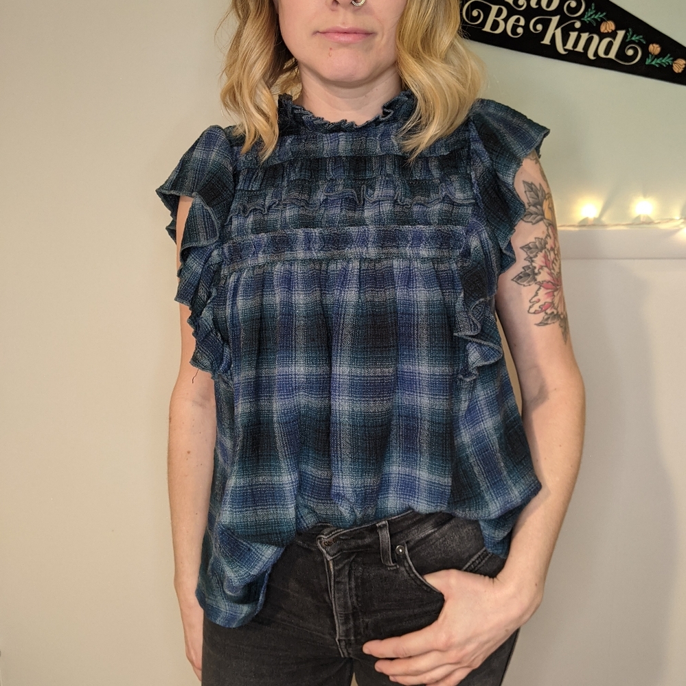 NWT Free People Not Your Average Girl Top / Navy - Picture 2 of 7